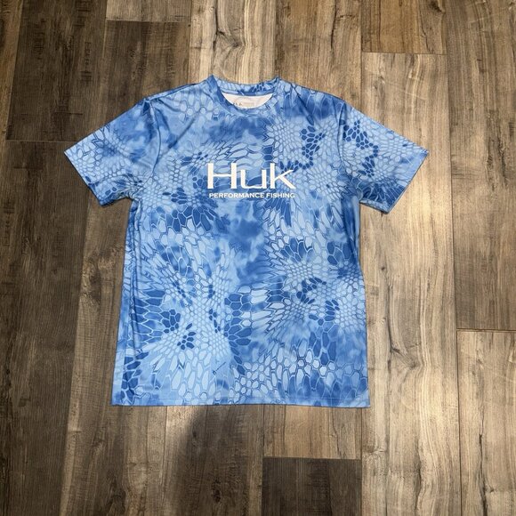 Huk Other - Huk Kryptek Icon Performance Fishing Shirt Men M Blue Camouflage Short Sleeve